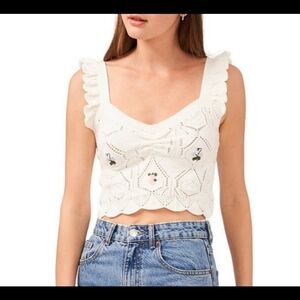 Floral Pastel Crochet Crop Top